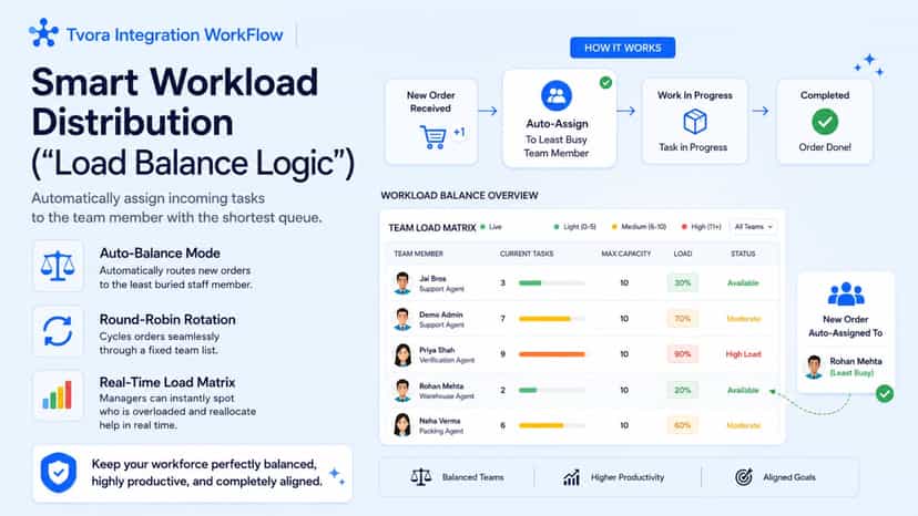 Dashboard showing smart workload distribution and load balance l