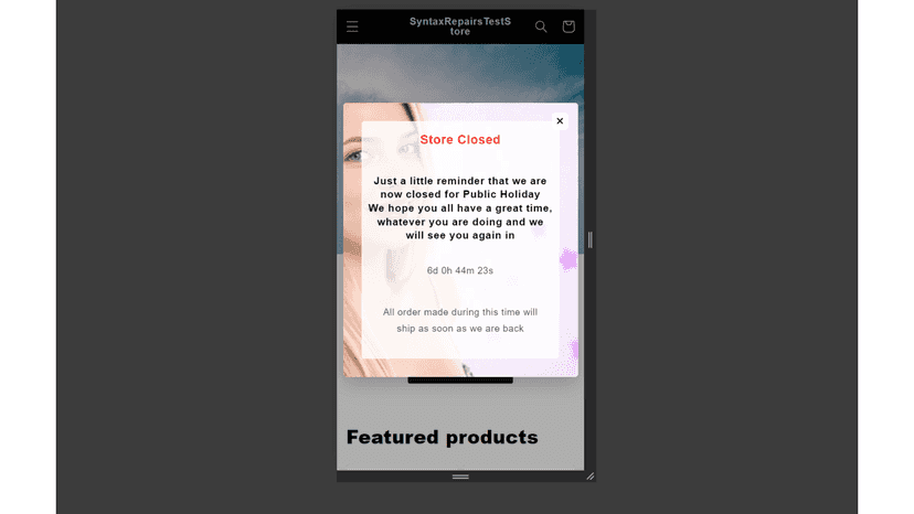 popup demo mobile