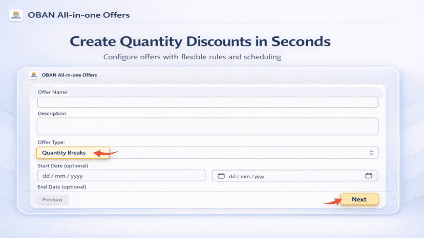 Offer creation page