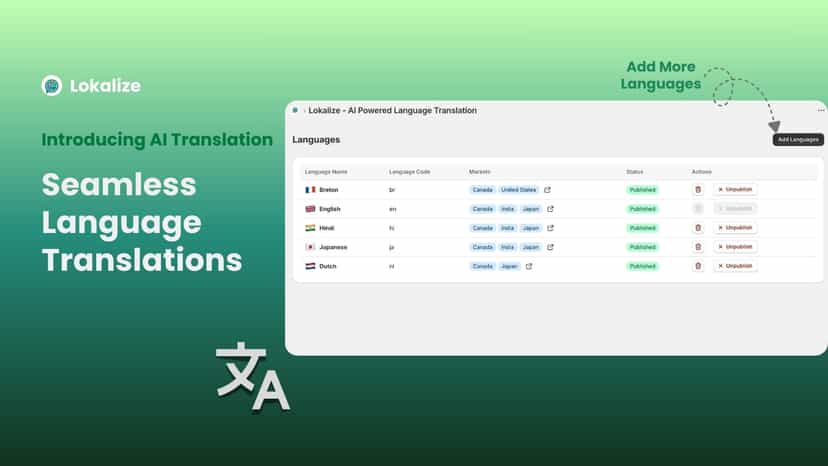 Lokalize Select Language Page
