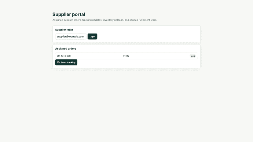 Supplier portal order and tracking view