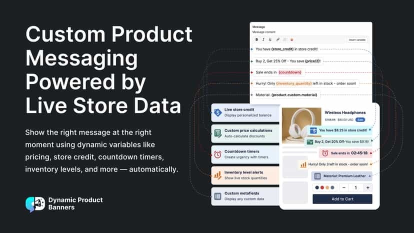 A text and visual overview of the Dynamic Product Messaging app.