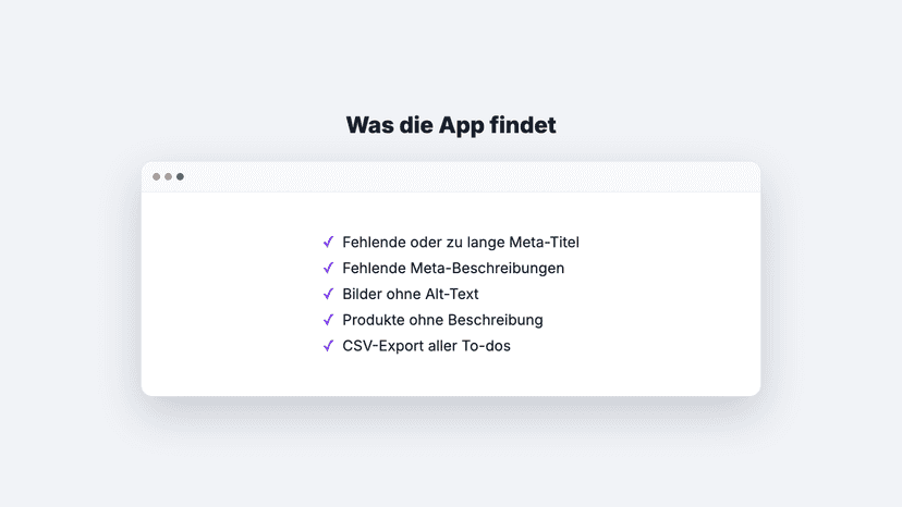 Was die App findet