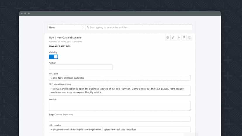 Easily manage articles and their SEO