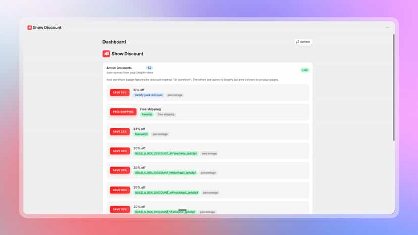 Dashboard screenshot