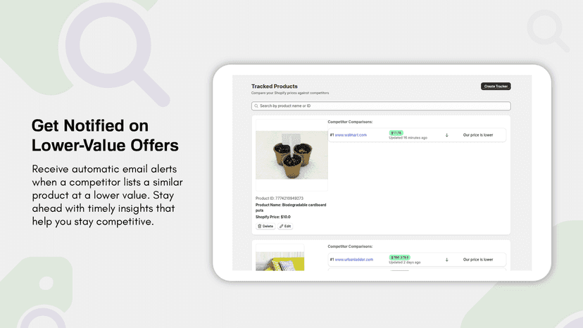 get notified on lower value offers