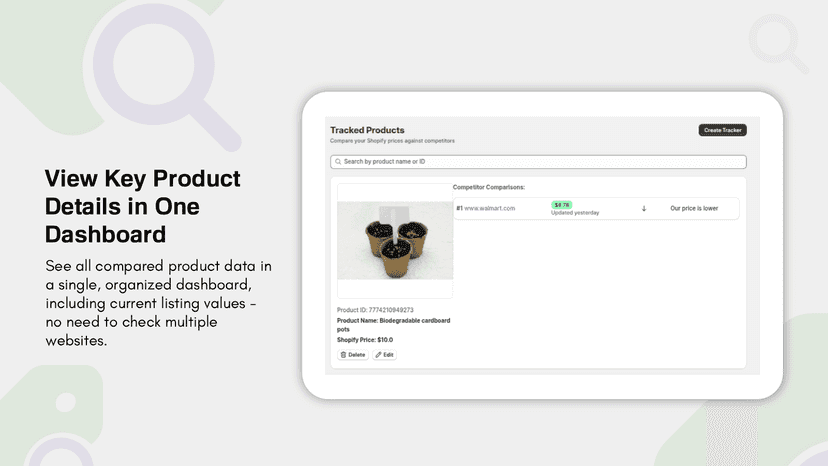 view key product details on one dashboard