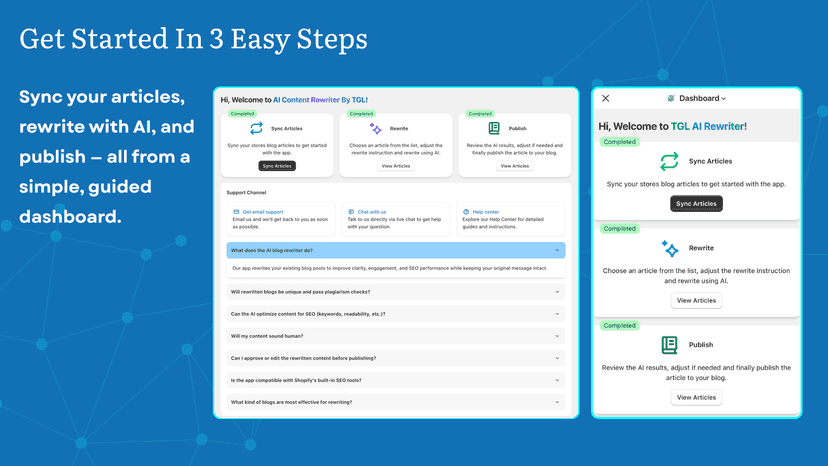 Get started in 3 easy steps
