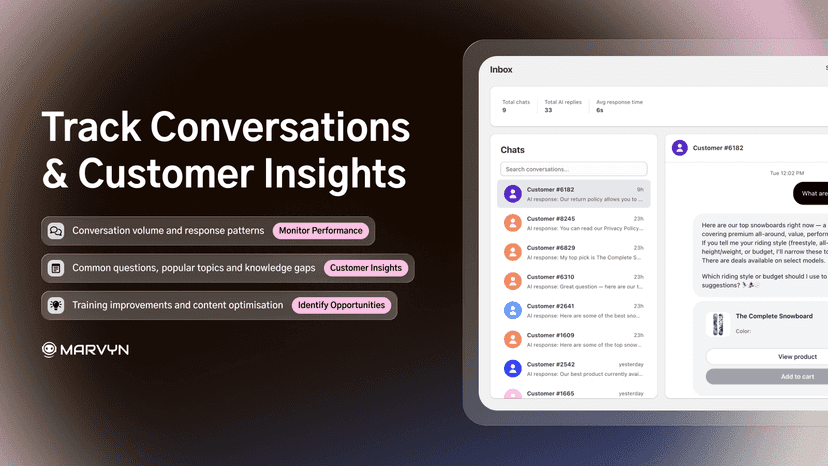 Track customer conversations and monitor chatbot performance