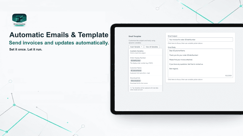 Autoamtic Email Invoice and Templates