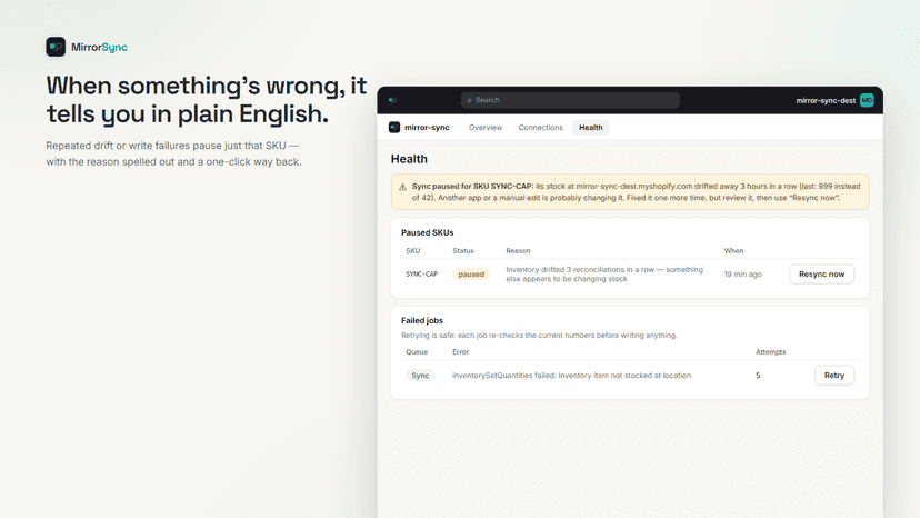 When something's wrong, it tells you in plain English.