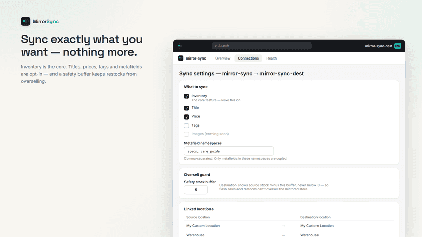 Sync exactly what you want — nothing more.
