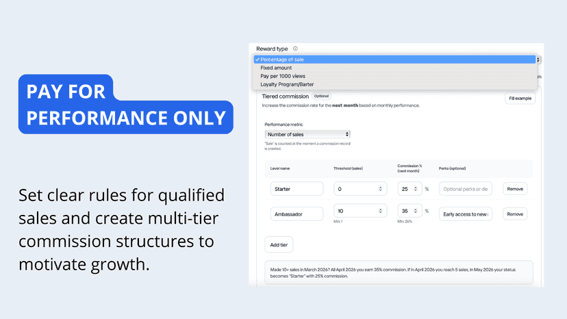 Pay for performance only