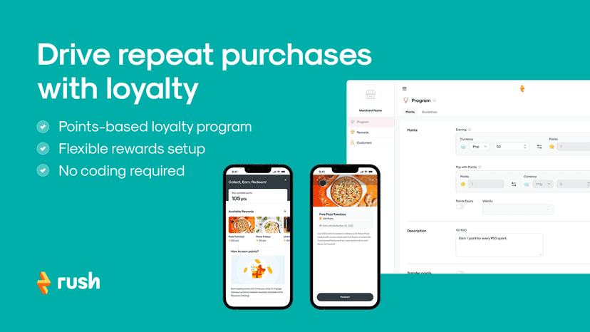 Loyalty program with points to drive repeat purchases