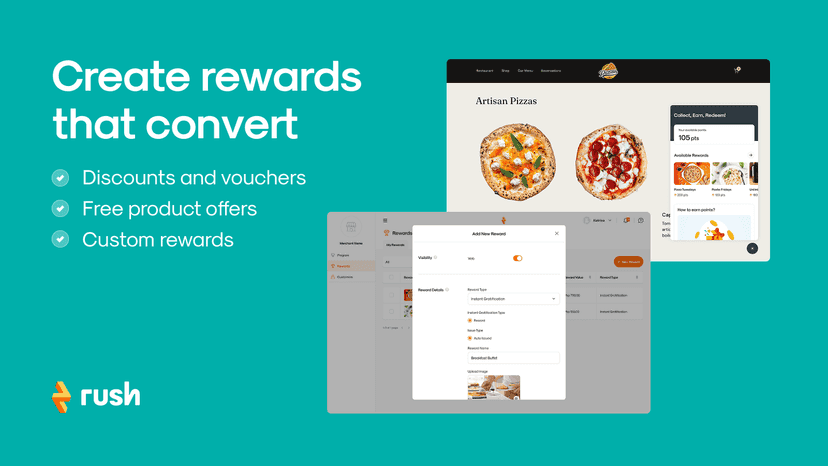Create rewards like discounts, vouchers and free products