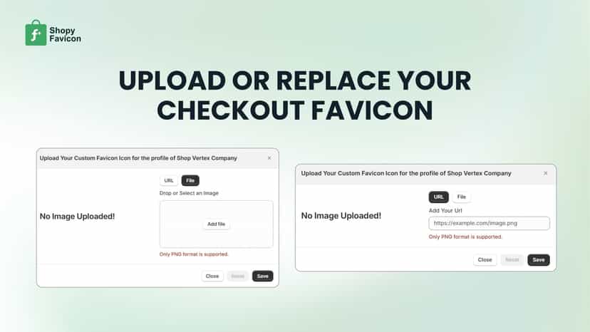 Upload or Replace Checkout Icon