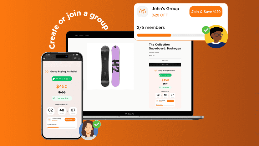 Social commerce widget bulk order team purchase