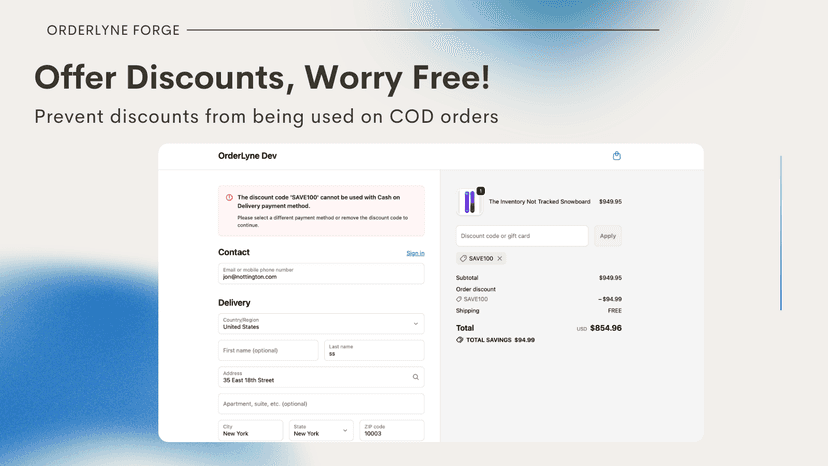 Prevent discounts from being used on COD orders