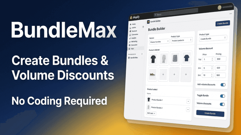 BundleMax dashboard showing how to create a product bundle and v