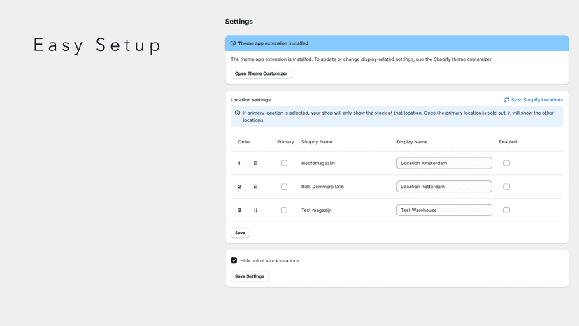setup your location details