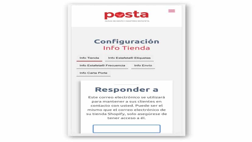 Configuración general de la app