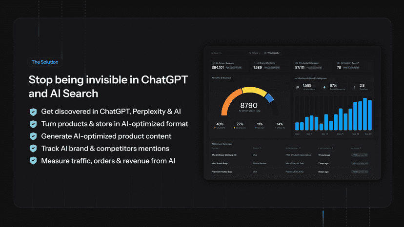 Get discovered in AI search engines like ChatGPT and Perplexity