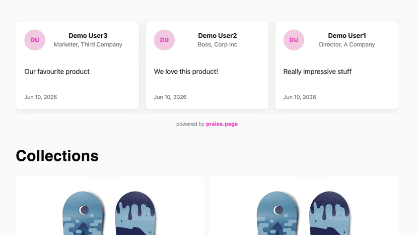 Carousel of testimonials