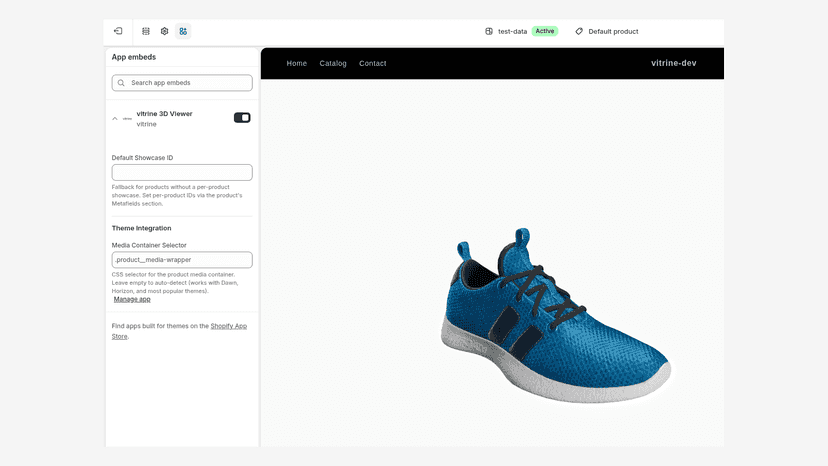 Theme integration with an app embed