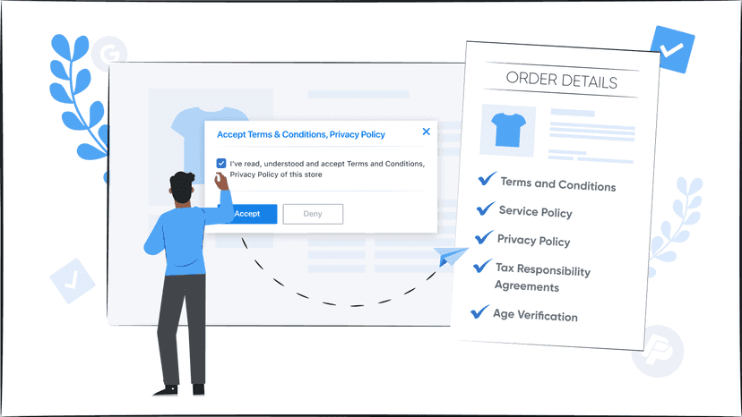 Terms and Conditions consent popup. Agree to Terms checkbox