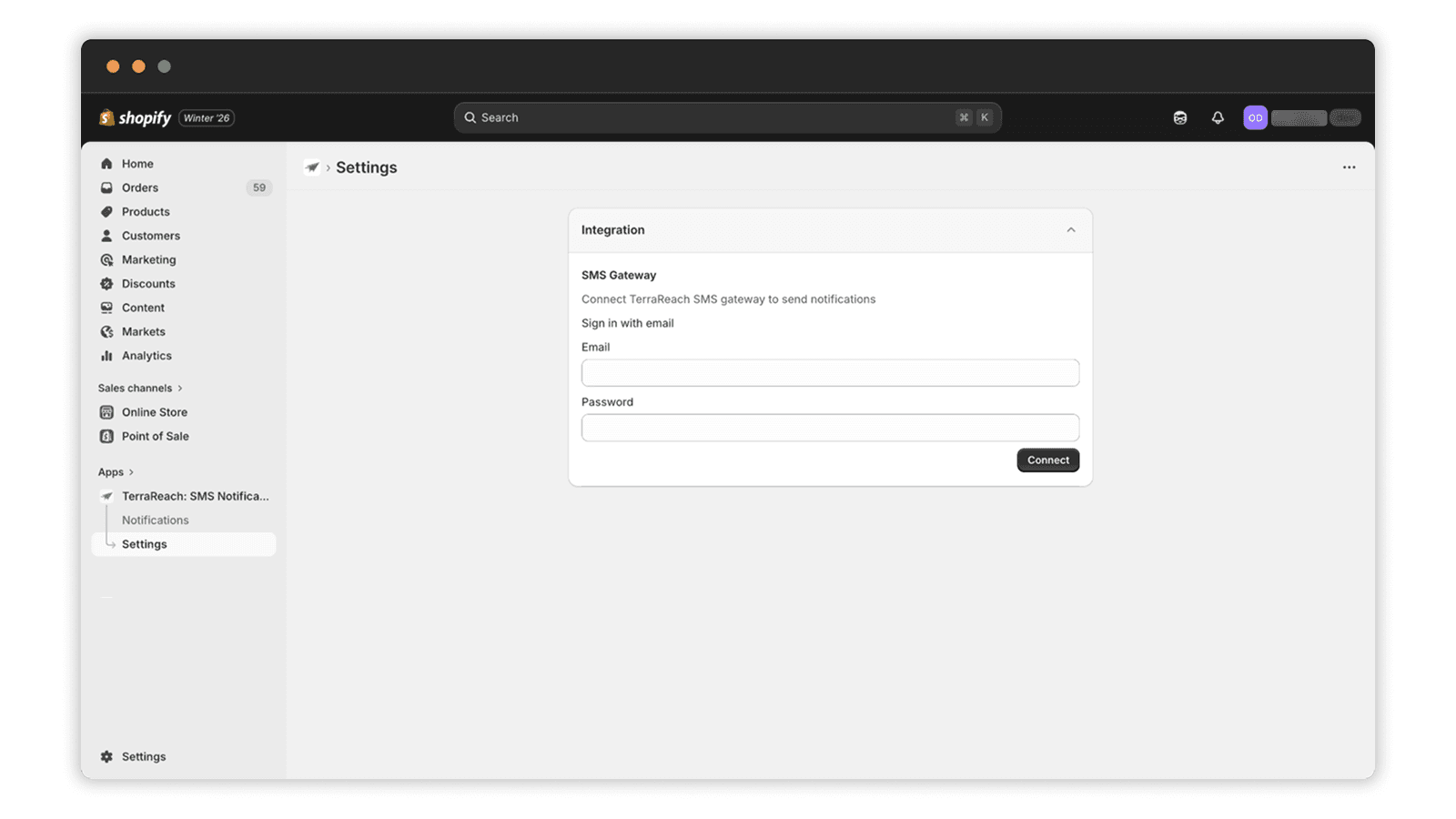 Connect TerraReach Account