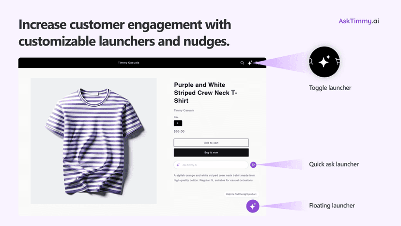 Nudges and launchers for the AI chatbot