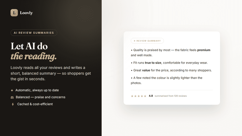 AI-generated review summary of customer feedback