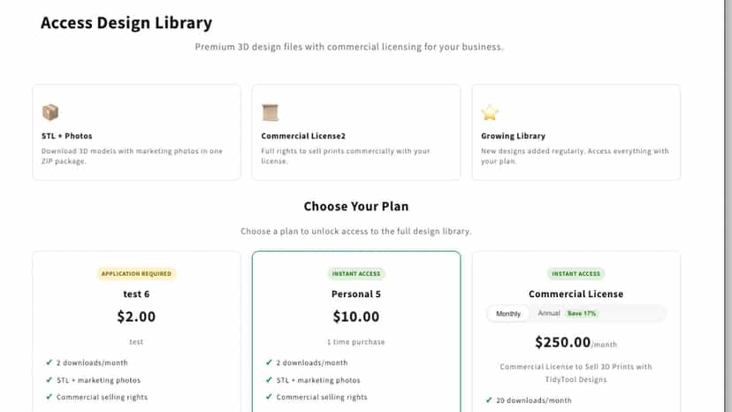 Sell different tiers of License