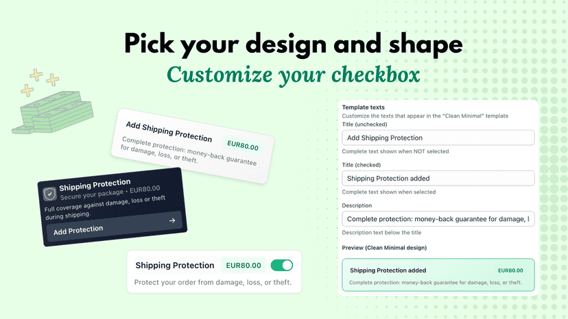 Install a shipping protection cart drawer and checkout plugin