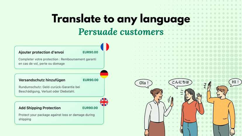 Translate Shipping protection cart drawer and checkout plugin