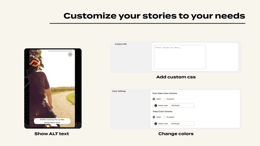 Change the stories to your need