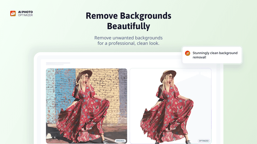 Remove unwanted backgrounds for a professional, clean look.