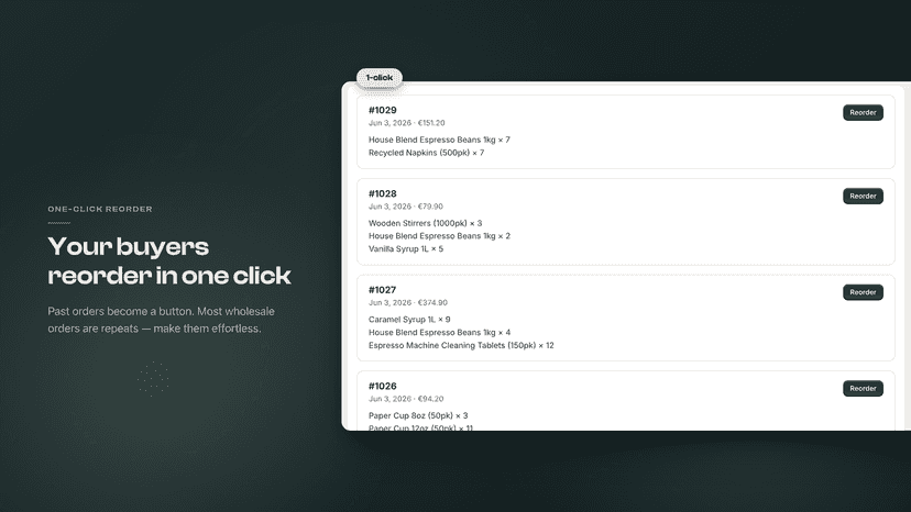 One-click reorder from past order history