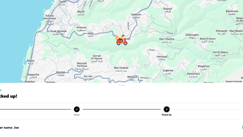 Tracking order , Driver picked up the order