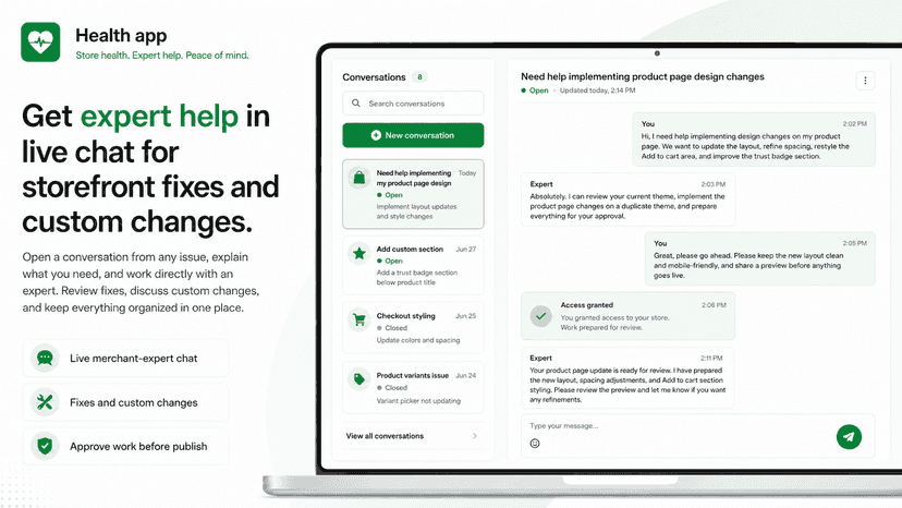 Ferrum Store Health Live chat and Custom Fixes