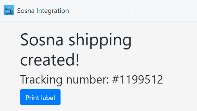 Get approval, tracking number, and print label