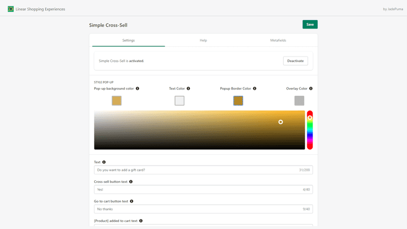 Easily map the messaging to your store's brand