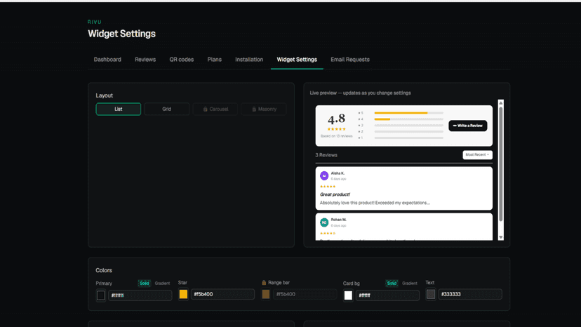 Review Setting