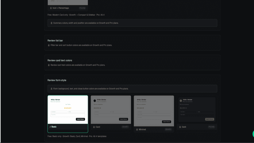 Review Setting