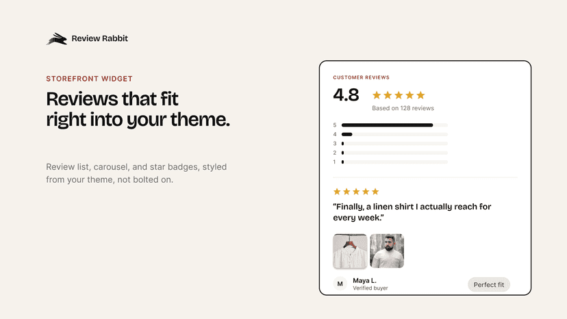 Reviews that fit right into your theme.