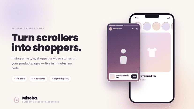 Instagram-style, shoppable video stories on your product pages —