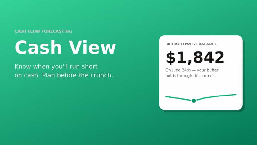 Cash View banner showing the app's tagline and dashboard
