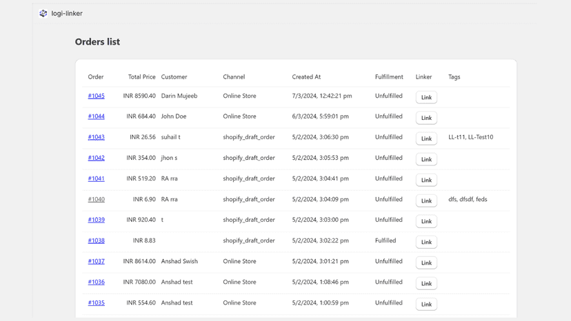 Order page