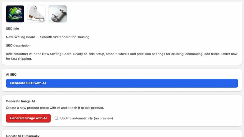 Generate AI-powered product SEO content