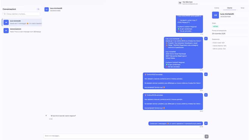 Inbox with all customers